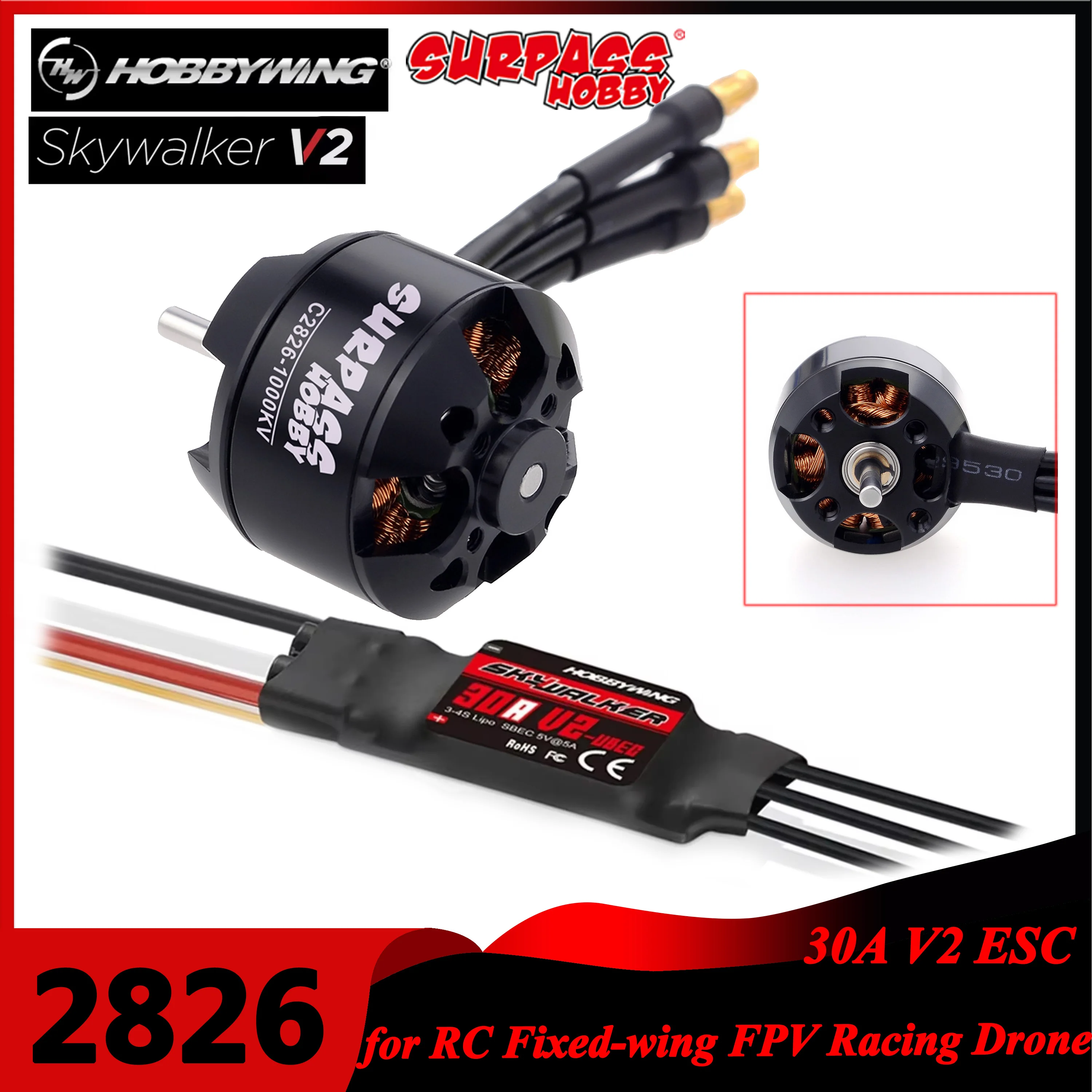 Rc Hobby Motor - Surpass Hobby 2826 1000KV 1350KV 1900KV