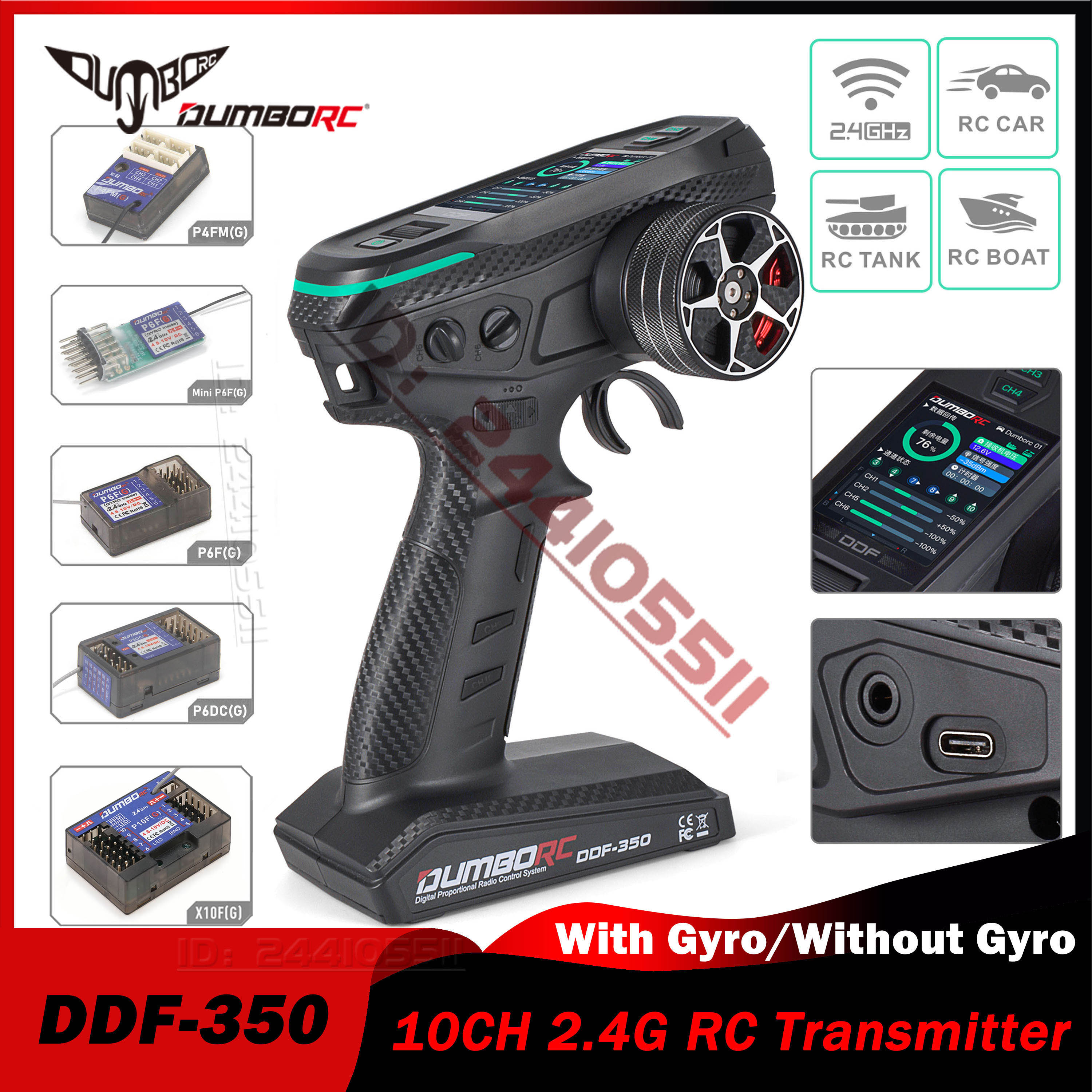Rc Hobbies - DUMBORC 10CH DDF-350 RC Remote Controller