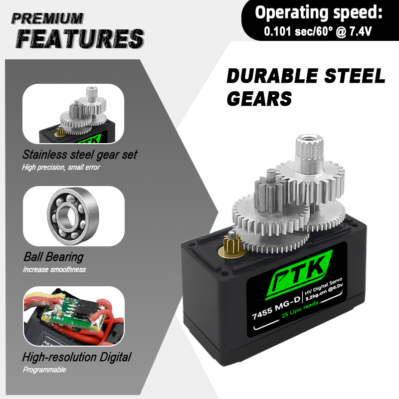 PTK 7455MG-D servo 12g Digital - Rc Hobbies のレビューと価格
