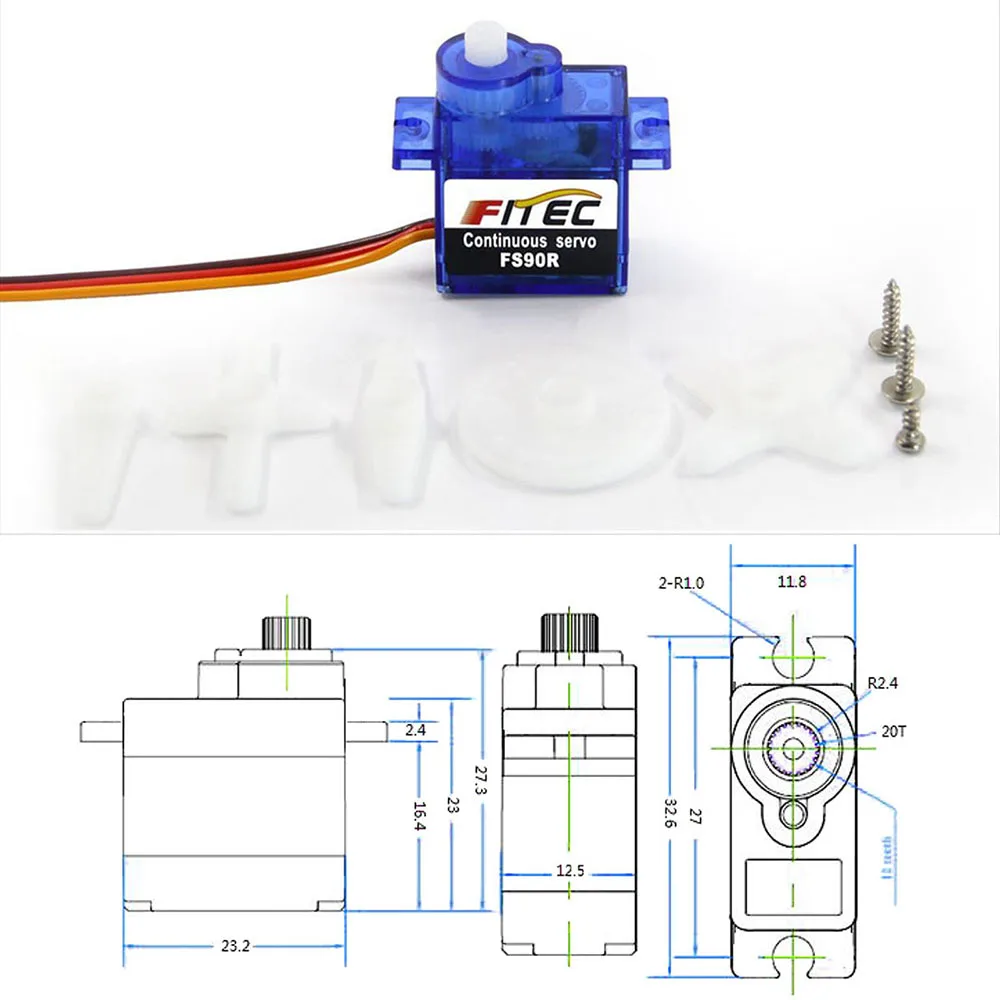 Feetech Mini FS90R Micro Servo - Rc Hobbies のレビューと価格